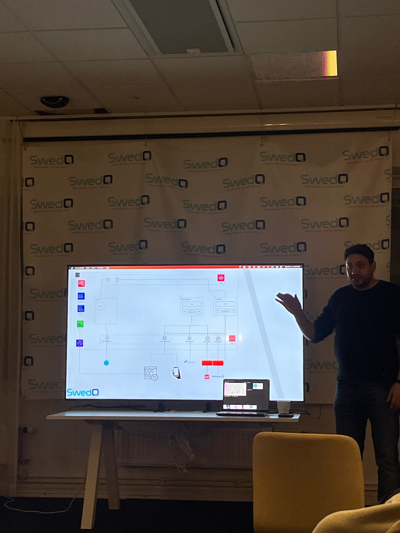 Engineering leader presenting architecture